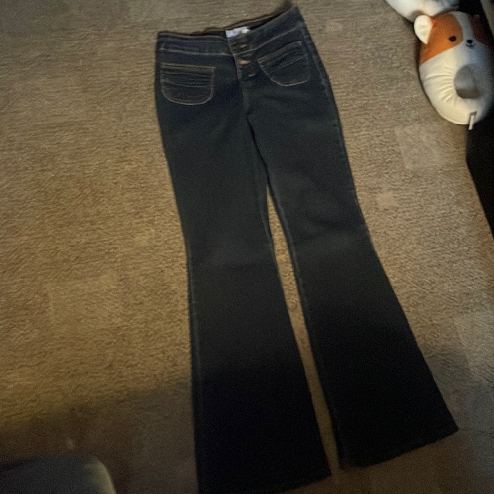 Dark wash flared jeans